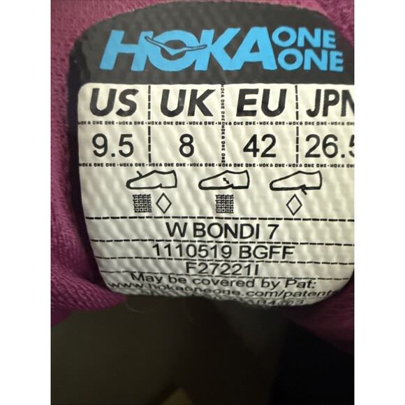 Hoka One One Womens Bondi 7 Black/Pink Running Sneakers Size 9.5 - Picture 2 of 8